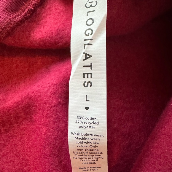 Blogilates Women's Marshmallow Mockneck Sweatshirt, Burgundy, Sz L, NWT - Picture 13 of 15